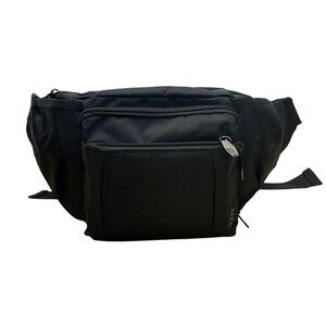 NZII Unisex Black Nylon  Multiple Compartments Lightweight Adjustable Belt Bag